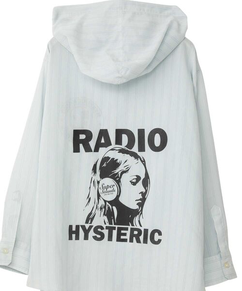 HYSTERIC GLAMOUR CIRCLEロゴ フーデッドシャツ HYSTERIC GLAMOUR - CIRCLE GIIRL LIGHT AND SHADOW スタンドカラー
