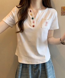 SPIGA | カラフルボタンヘンリーネックトップス(Tシャツ/カットソー)