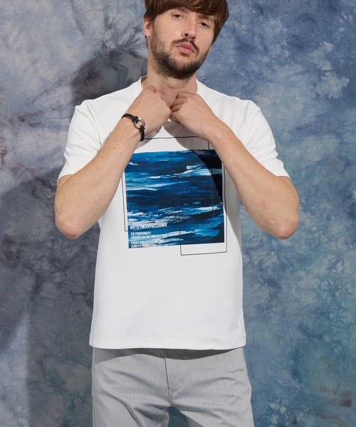 HIDEAWAYS NICOLE(ハイダウェイニコル)の「アラカルトグラフィックプリント半袖Tシャツ(Tシャツ/カットソー・メンズ・ホワイト系その他2/ホワイト系その他/ホワイト系その他3・MEDIUM/LARGE/X-LARGE)」の2枚目の写真
