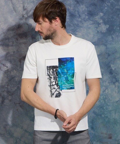 HIDEAWAYS NICOLE(ハイダウェイニコル)の「アラカルトグラフィックプリント半袖Tシャツ(Tシャツ/カットソー・メンズ・ホワイト系その他2/ホワイト系その他/ホワイト系その他3・MEDIUM/LARGE/X-LARGE)」の3枚目の写真