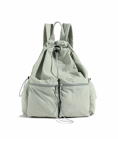 TONE SELECT GOODS(トーンセレクトグッズ)の「urbanfemine./A4サイズ収納 ドローストリングリュック U7422(バックパック/リュック・レディース・グリーン/ブラック・FREE)」の8枚目の写真