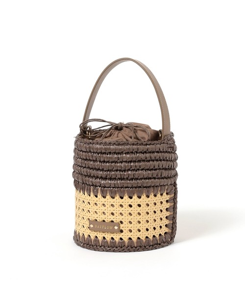 BAYFLOW(ベイフロー)の「かごめ編みコンビバケツショルダー(ショルダーバッグ・レディース・ブラウン/ブラック・FREE)」の7枚目の写真