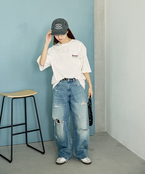 PUBLUX(パブリュクス)の「PUBLUX/パブリュクス フレンチブルドッグ アニマル プリントTシャツ 限定展開(Tシャツ/カットソー・レディース・チャコールグレー/オフホワイト/ピンク・MEDIUM/LARGE/SMALL)」の5枚目の写真