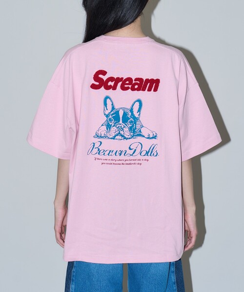 PUBLUX(パブリュクス)の「PUBLUX/パブリュクス フレンチブルドッグ アニマル プリントTシャツ 限定展開(Tシャツ/カットソー・レディース・チャコールグレー/オフホワイト/ピンク・MEDIUM/LARGE/SMALL)」の19枚目の写真