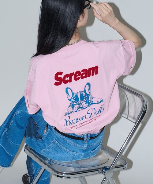 PUBLUX(パブリュクス)の「PUBLUX/パブリュクス フレンチブルドッグ アニマル プリントTシャツ 限定展開(Tシャツ/カットソー・レディース・チャコールグレー/オフホワイト/ピンク・MEDIUM/LARGE/SMALL)」の14枚目の写真