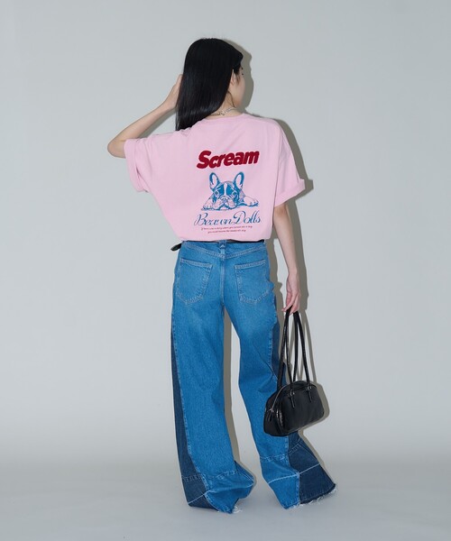 PUBLUX(パブリュクス)の「PUBLUX/パブリュクス フレンチブルドッグ アニマル プリントTシャツ 限定展開(Tシャツ/カットソー・レディース・チャコールグレー/オフホワイト/ピンク・MEDIUM/LARGE/SMALL)」の12枚目の写真