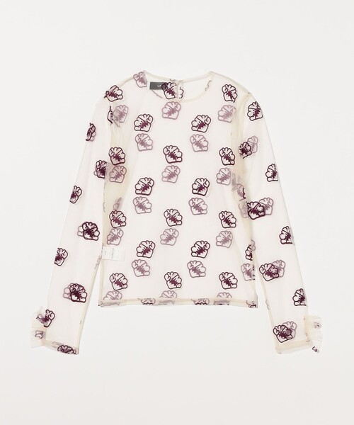 PoI（ポイ）の「＜PoI＞tulle shell flw カットソー（Tシャツ/カットソー・レディース・パープル/ブラック・FREE）」の3枚目の写真