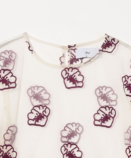 PoI（ポイ）の「＜PoI＞tulle shell flw カットソー（Tシャツ/カットソー・レディース・パープル/ブラック・FREE）」の4枚目の写真