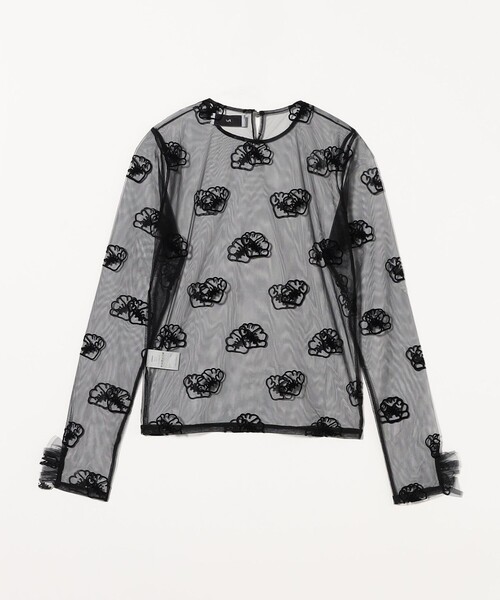 PoI（ポイ）の「＜PoI＞tulle shell flw カットソー（Tシャツ/カットソー・レディース・パープル/ブラック・FREE）」の9枚目の写真