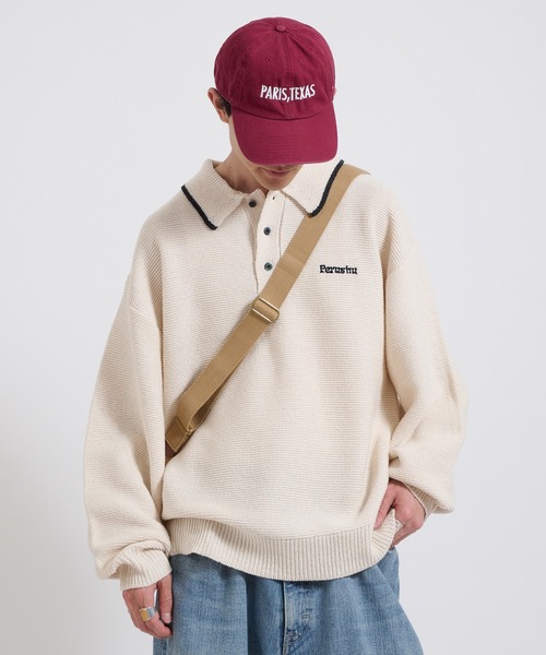 Perushu（ペルーシュ）の「Dry touch polo knit ドライタッチポロニット（ポロシャツ・メンズ・アイボリー/ベージュ/ブルー・LARGE/MEDIUM）」の13枚目の写真