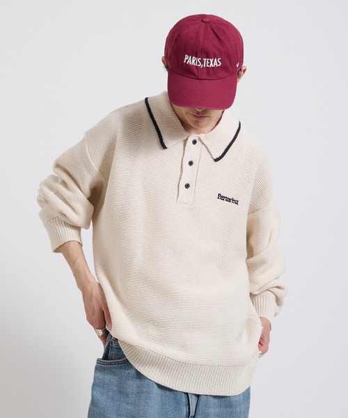 Perushu（ペルーシュ）の「Dry touch polo knit ドライタッチポロニット（ポロシャツ・メンズ・アイボリー/ベージュ/ブルー・LARGE/MEDIUM）」の10枚目の写真