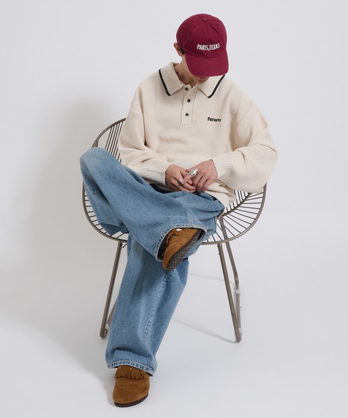 Perushu（ペルーシュ）の「Dry touch polo knit ドライタッチポロニット（ポロシャツ・メンズ・アイボリー/ベージュ/ブルー・LARGE/MEDIUM）」の7枚目の写真