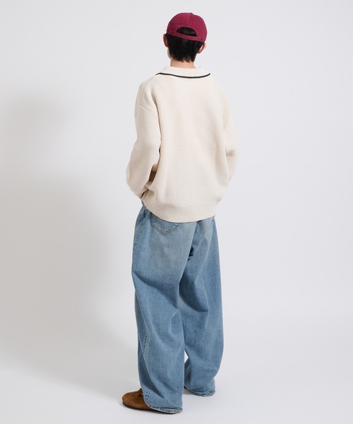 Perushu（ペルーシュ）の「Dry touch polo knit ドライタッチポロニット（ポロシャツ・メンズ・アイボリー/ベージュ/ブルー・LARGE/MEDIUM）」の12枚目の写真