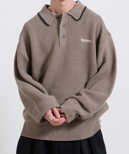 Perushu（ペルーシュ）の「Dry touch polo knit ドライタッチポロニット（ポロシャツ・メンズ・アイボリー/ベージュ/ブルー・LARGE/MEDIUM）」の20枚目の写真
