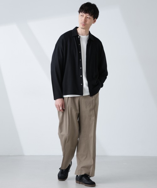 NANO universe(ナノユニバース)の「「ALL-DAYS COMFORT 100% WOOL」 シャツカーディガン(カーディガン/ボレロ・メンズ・レッド/ブラック・L/M)」の6枚目の写真