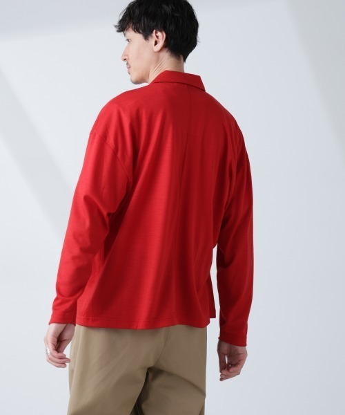 NANO universe(ナノユニバース)の「「ALL-DAYS COMFORT 100% WOOL」 シャツカーディガン(カーディガン/ボレロ・メンズ・レッド/ブラック・L/M)」の12枚目の写真