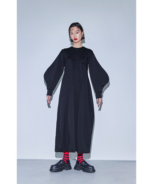 ワンピース OMMO IRREGULAR PATTERN LAYERED OP BLACK OMMO ONLINE STORE / IRREGULAR PATTERN LAYERED OP