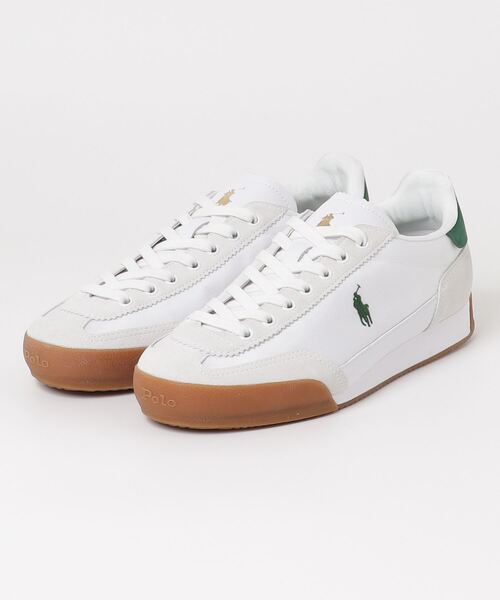 POLO RALPH LAUREN(ポロ ラルフ ローレン)の「ポロ ラルフ ローレン ヘスター スニーカー(スニーカー・メンズ・ホワイト×ネイビー/ホワイト×グリーン・100/95/90/85/80/75)」の1枚目の写真
