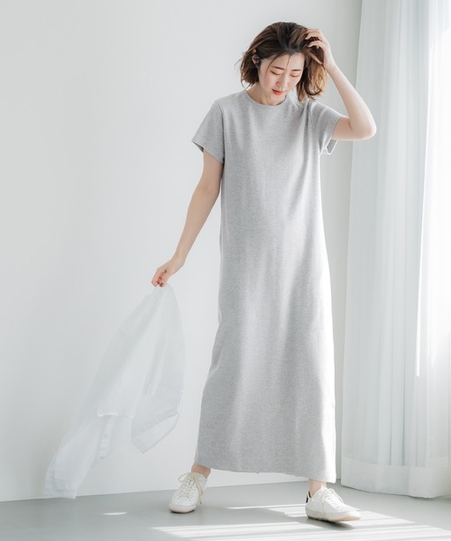 coca(coca)(コカ)の「リブロングワンピース(ワンピース・レディース・ライトグレー/ブラック・S/M/L)」の5枚目の写真
