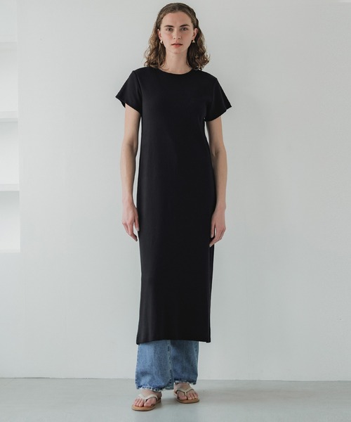 coca(coca)(コカ)の「リブロングワンピース(ワンピース・レディース・ライトグレー/ブラック・S/M/L)」の9枚目の写真