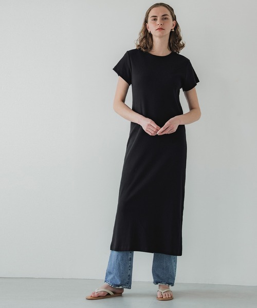 coca(coca)(コカ)の「リブロングワンピース(ワンピース・レディース・ライトグレー/ブラック・S/M/L)」の11枚目の写真