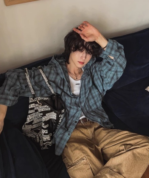 FreeZone（フリーゾーン）の「チェックフードシャツ（シャツ/ブラウス・メンズ・ブラウン/ブルー・F）」の13枚目の写真