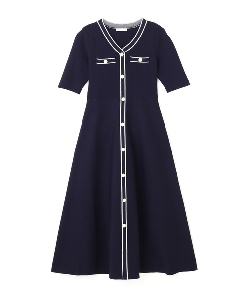 【美品】JILL by JILL STUART配色パイピングリブニットワンピース JILL by JILL STUART（ジルバイジルスチュアート）の「◇配色