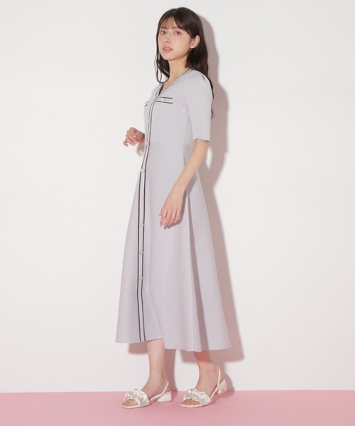 ジルバイジルスチュアート　配色パイピングリブニットワンピース ◇配色パイピングリブニットワンピース（ワンピース）｜JILL by JILL