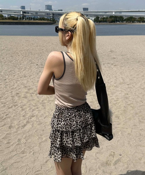 sedacle girl（セダクルガール）の「バイカラーリブタンク（タンクトップ・レディース・オフホワイト/ブラック/ベージュ/イエロー・FREE）」の22枚目の写真