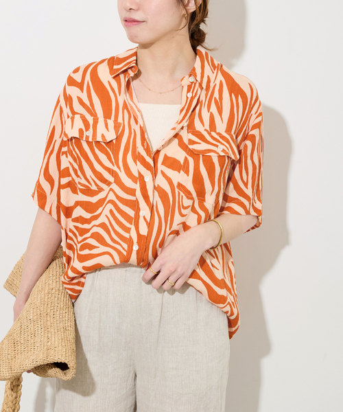 JOURNAL STANDARD relume(ジャーナルスタンダード レリューム)の「《追加》【BILA77/ヴィーラセブンティセブン】BEDFORD TOP:シャツ(シャツ/ブラウス・レディース・オレンジ/ブラック・SMALL)」の20枚目の写真