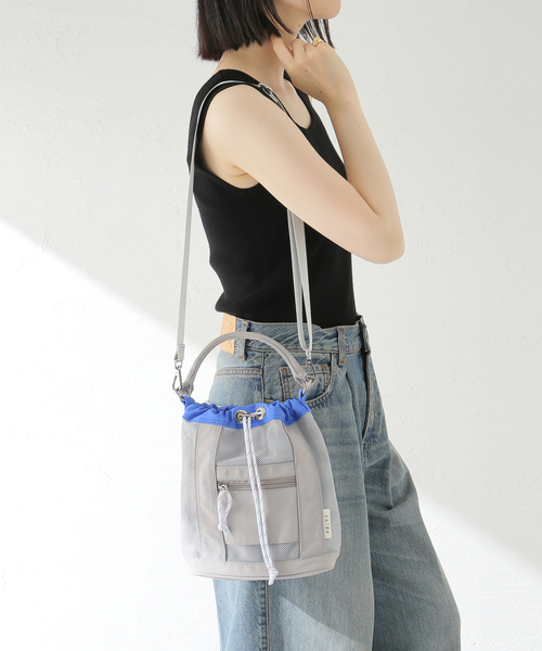 COLDE （コルデ）の「COLDE/コルデ メッシュ巾着BAG（ハンドバッグ・レディース・ブラック/チャコールグレー・FREE）」の17枚目の写真