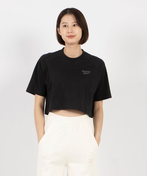 Reebok（リーボック）の「アイコン エレメンツ Tシャツ / ICON ELEMENTS TEE（Tシャツ/カットソー・レディース・ブラック/アイボリー・SMALL/MEDIUM/LARGE/X-LARGE）」の2枚目の写真