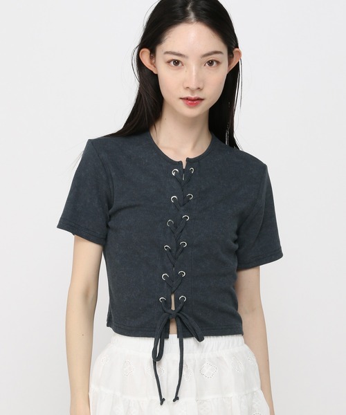 3.3 Field Trip (3.3フィールドトリップ)の「3.3 Field Trip/ピグメント加工半袖(Tシャツ/カットソー・レディース・チャコール/ブルー・FREE)」の2枚目の写真