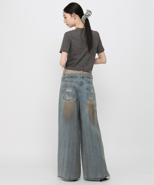 3.3 Field Trip (3.3フィールドトリップ)の「3.3 Field Trip/ピグメント加工半袖(Tシャツ/カットソー・レディース・チャコール/ブルー・FREE)」の13枚目の写真