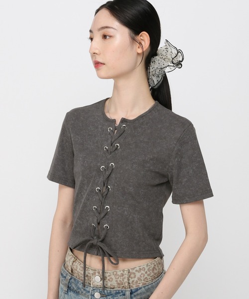 3.3 Field Trip (3.3フィールドトリップ)の「3.3 Field Trip/ピグメント加工半袖(Tシャツ/カットソー・レディース・チャコール/ブルー・FREE)」の14枚目の写真