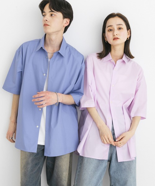 SENSE OF PLACE by URBAN RESEARCH(センスオブプレイスバイアーバンリサーチ)の「『ユニセックス』リラックスフィットレギュラーカラーショートスリーブシャツ(シャツ/ブラウス・メンズ・ホワイト/チャコールグレー/ブルー/ライトピンク・MEDIUM/LARGE)」の18枚目の写真
