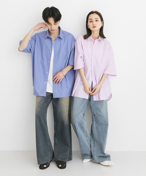 SENSE OF PLACE by URBAN RESEARCH(センスオブプレイスバイアーバンリサーチ)の「『ユニセックス』リラックスフィットレギュラーカラーショートスリーブシャツ(シャツ/ブラウス・メンズ・ホワイト/チャコールグレー/ブルー/ライトピンク・MEDIUM/LARGE)」の17枚目の写真