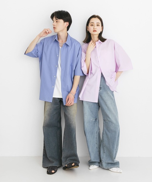 SENSE OF PLACE by URBAN RESEARCH(センスオブプレイスバイアーバンリサーチ)の「『ユニセックス』リラックスフィットレギュラーカラーショートスリーブシャツ(シャツ/ブラウス・メンズ・ホワイト/チャコールグレー/ブルー/ライトピンク・MEDIUM/LARGE)」の16枚目の写真