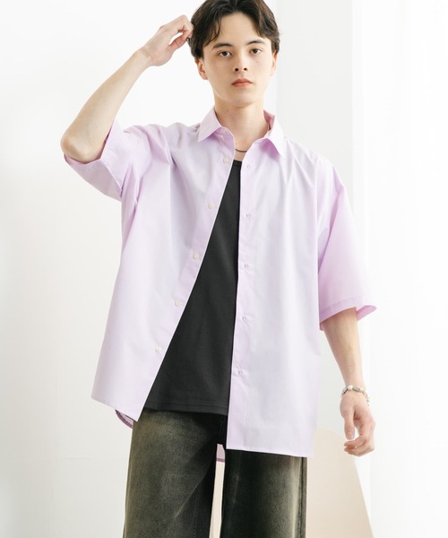 SENSE OF PLACE by URBAN RESEARCH(センスオブプレイスバイアーバンリサーチ)の「『ユニセックス』リラックスフィットレギュラーカラーショートスリーブシャツ(シャツ/ブラウス・メンズ・ホワイト/チャコールグレー/ブルー/ライトピンク・MEDIUM/LARGE)」の14枚目の写真