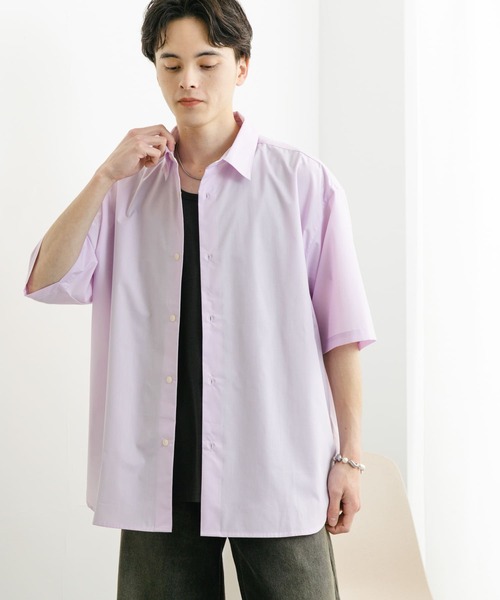 SENSE OF PLACE by URBAN RESEARCH(センスオブプレイスバイアーバンリサーチ)の「『ユニセックス』リラックスフィットレギュラーカラーショートスリーブシャツ(シャツ/ブラウス・メンズ・ホワイト/チャコールグレー/ブルー/ライトピンク・MEDIUM/LARGE)」の13枚目の写真