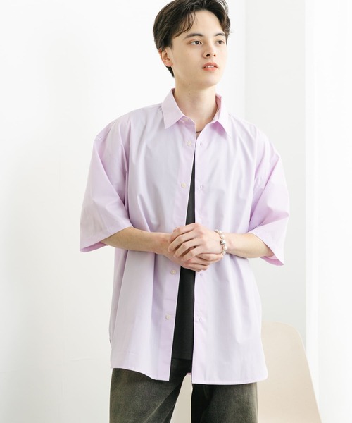 SENSE OF PLACE by URBAN RESEARCH(センスオブプレイスバイアーバンリサーチ)の「『ユニセックス』リラックスフィットレギュラーカラーショートスリーブシャツ(シャツ/ブラウス・メンズ・ホワイト/チャコールグレー/ブルー/ライトピンク・MEDIUM/LARGE)」の12枚目の写真