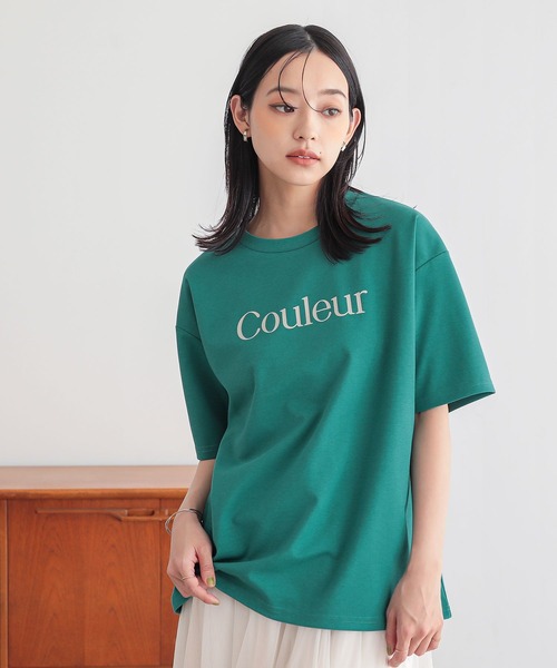 n'OrLABEL(ノアールレーベル)の「【接触冷感・UVカット・汗じみ防止】ひんやり半袖ロゴプリントTシャツ(Tシャツ/カットソー・レディース・グリーン/ブラック/オフホワイト/グレー・1/2)」の11枚目の写真