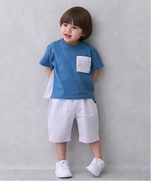 petit main（プティマイン）の「【リンク】チェックハーフパンツ(キッズ)（その他パンツ・キッズ・ライトグレー/ライトグリーン/アイボリー・90cm/110cm/120cm/80ｃｍ/100cm/130cm）」の3枚目の写真