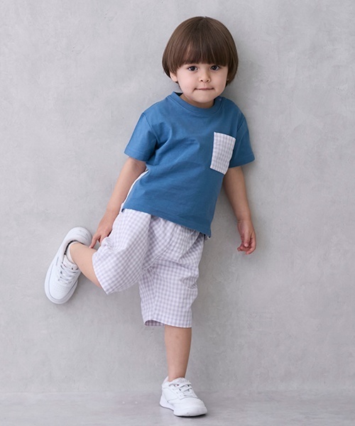 petit main（プティマイン）の「【リンク】チェックハーフパンツ(キッズ)（その他パンツ・キッズ・ライトグレー/ライトグリーン/アイボリー・90cm/110cm/120cm/80ｃｍ/100cm/130cm）」の5枚目の写真