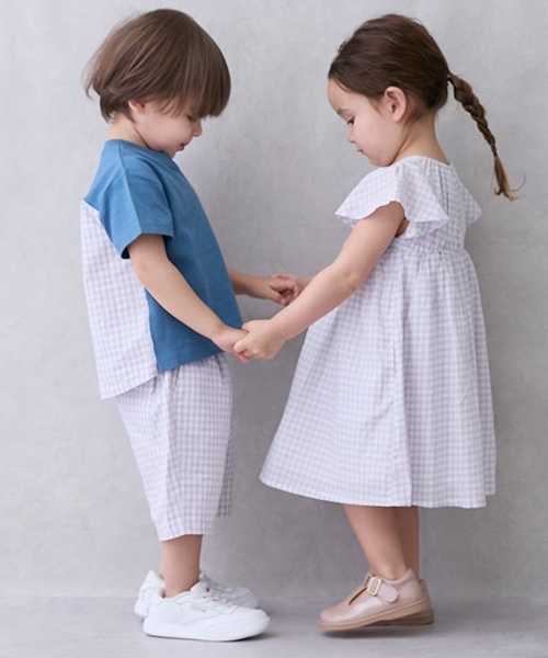 petit main（プティマイン）の「【リンク】チェックハーフパンツ(キッズ)（その他パンツ・キッズ・ライトグレー/ライトグリーン/アイボリー・90cm/110cm/120cm/80ｃｍ/100cm/130cm）」の6枚目の写真