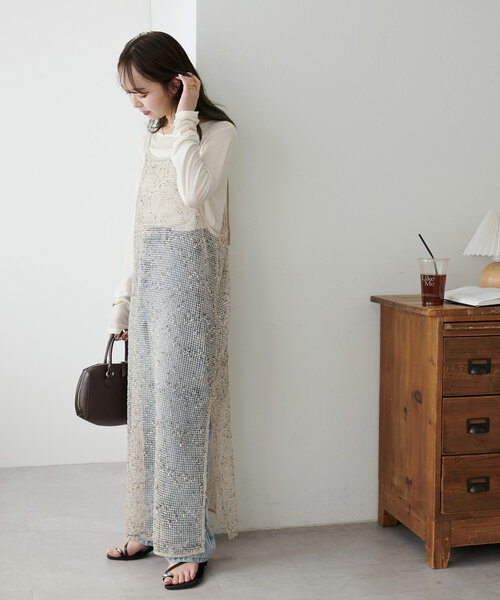 MIX糸メッシュキャミワンピース（ワンピース）｜DISCOAT（ディスコート