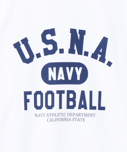 NAVY(ネイビー)の「NAVY オーバーサイズカレッジスウェットTシャツ ユニセックス(Tシャツ/カットソー・メンズ・スモーキーグリーン系/オートミール/ネイビー/ホワイト・S/M/L/XL)」の10枚目の写真
