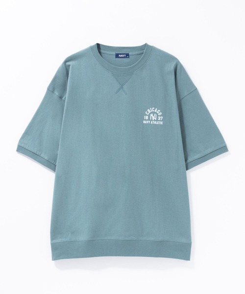 NAVY(ネイビー)の「NAVY オーバーサイズカレッジスウェットTシャツ ユニセックス(Tシャツ/カットソー・メンズ・スモーキーグリーン系/オートミール/ネイビー/ホワイト・S/M/L/XL)」の7枚目の写真