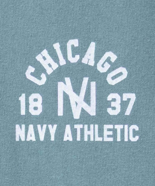 NAVY(ネイビー)の「NAVY オーバーサイズカレッジスウェットTシャツ ユニセックス(Tシャツ/カットソー・メンズ・スモーキーグリーン系/オートミール/ネイビー/ホワイト・S/M/L/XL)」の5枚目の写真