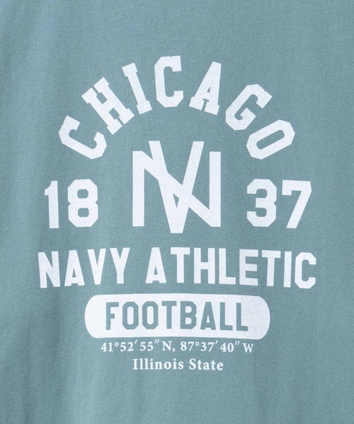 NAVY(ネイビー)の「NAVY オーバーサイズカレッジスウェットTシャツ ユニセックス(Tシャツ/カットソー・メンズ・スモーキーグリーン系/オートミール/ネイビー/ホワイト・S/M/L/XL)」の15枚目の写真